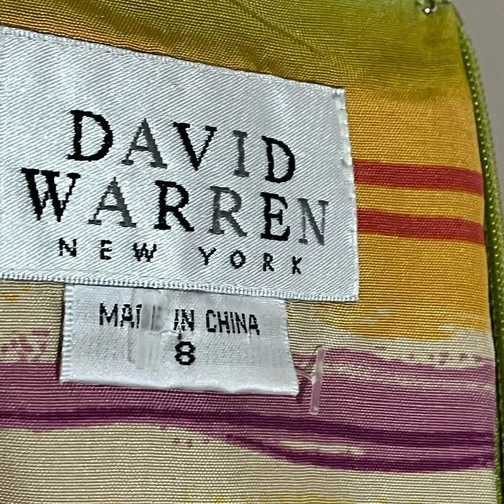 David Warren New York Vintage Silk Striped‎ Sheath Dress Sleeveless Pink Multi 8 - Picture 13 of 15